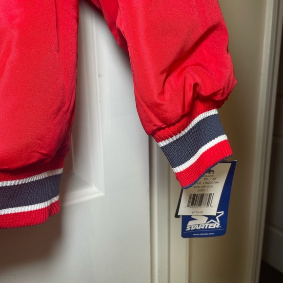 New York Giants  Reversible Starter Satin Jacket Blue / Red Size Large NWT Snap - Picture 14 of 15